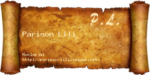 Parison Lili névjegykártya